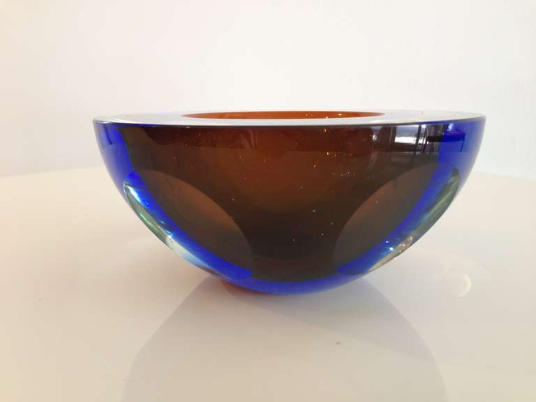 20th Century Flat Cut Geode Glass Bowl For Sale