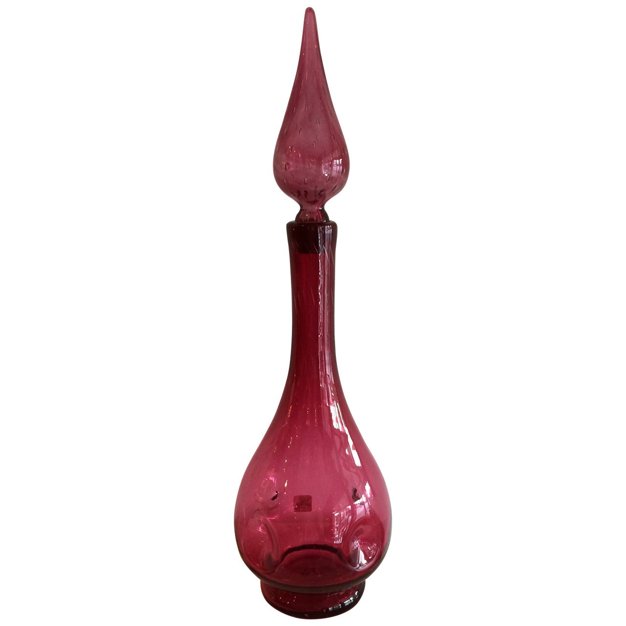 Rose Decanter with Teardrop Stopper For Sale