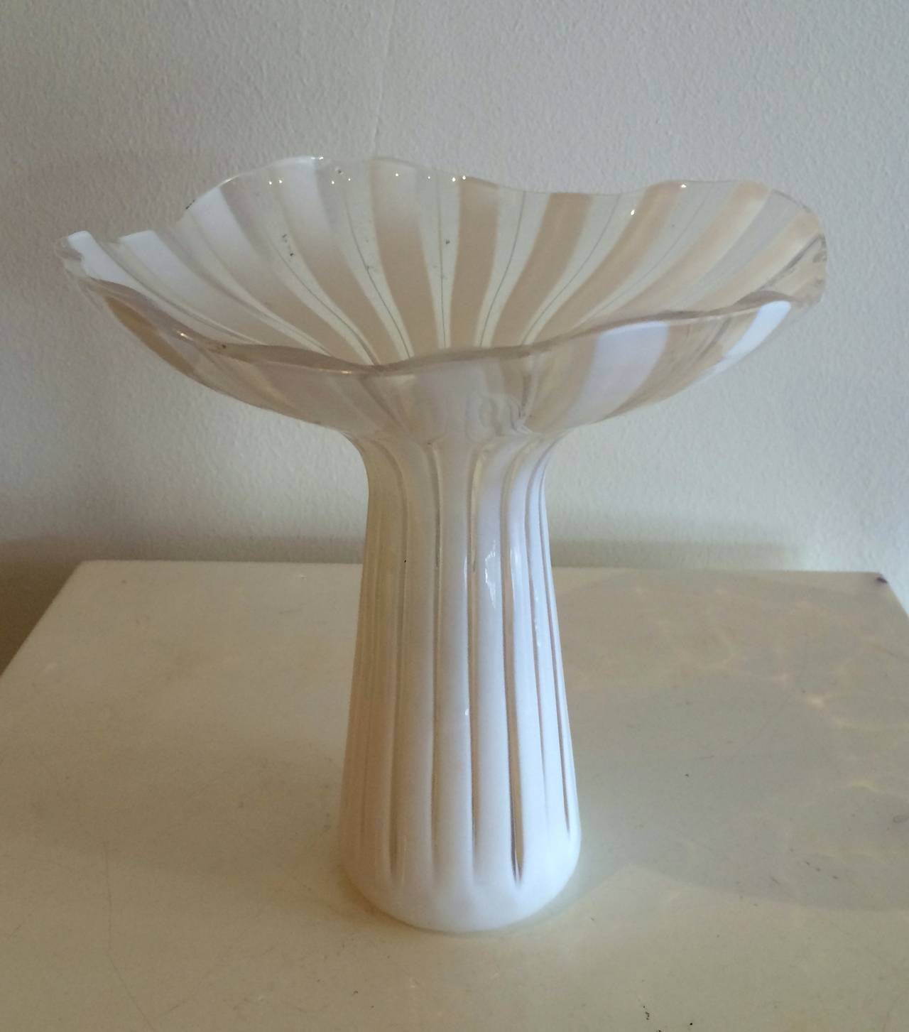 Unusual Striped Murano Bud Vase