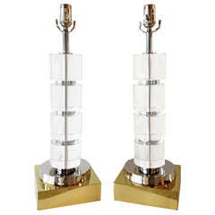 Pair of Lucite Lamps