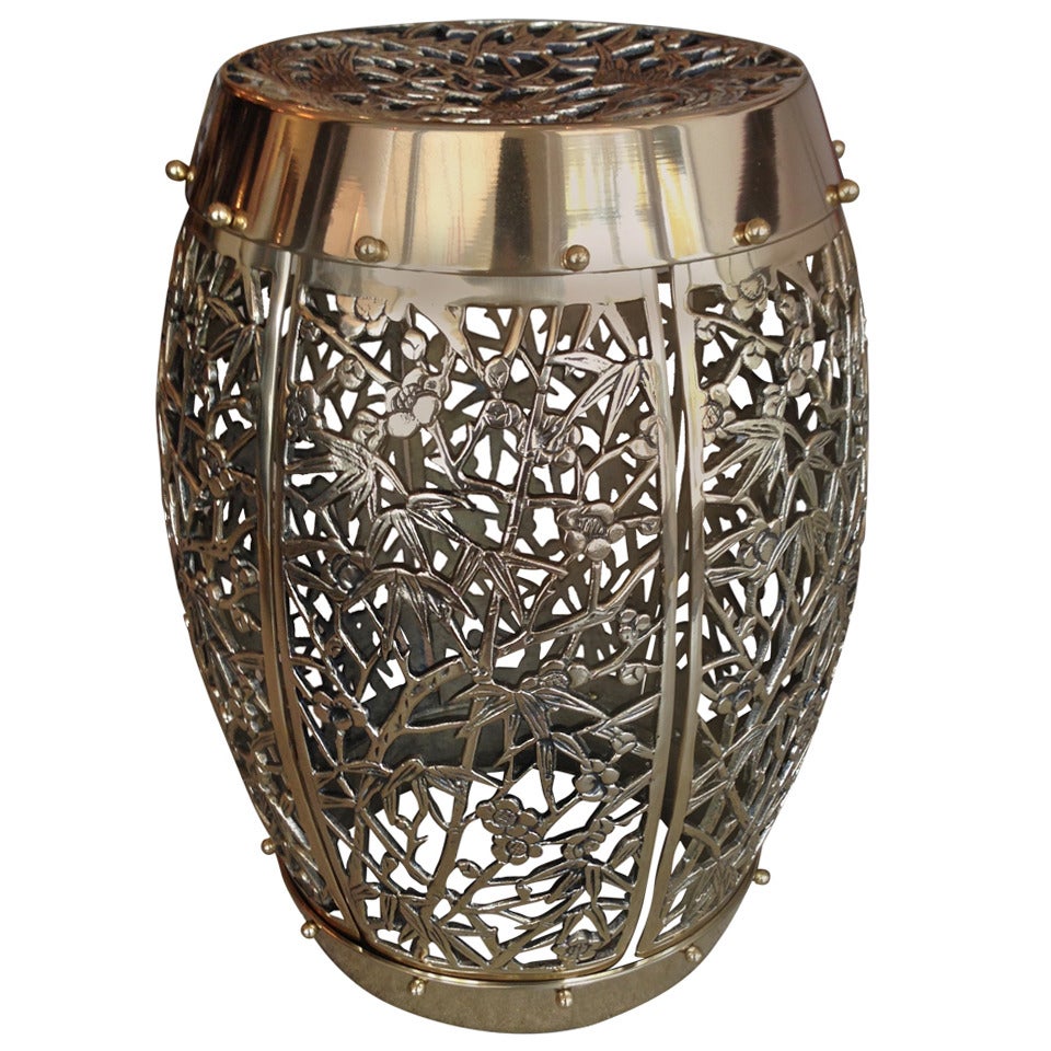 Brass Fretwork Garden Stool For Sale