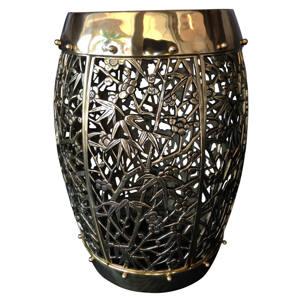 Brass Fretwork Garden Stool For Sale