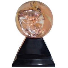 Fractured Lucite Orb on Lacquered Base