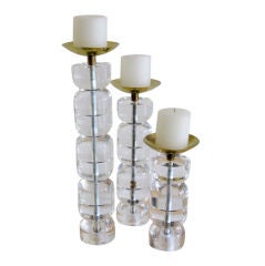 Vintage Brass 
Lucite Candlesticks