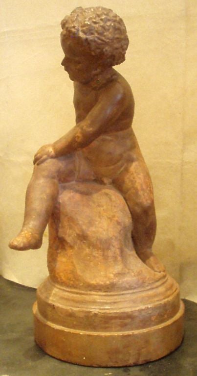 Terrakotta-Skulptur der jungen männlichen Nymphe 19. Jahrhundert Französisch (Barock) im Angebot