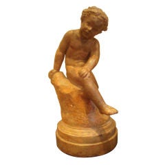 Terracotta Sculpture Of Young Male Nymph 19th Century French 2