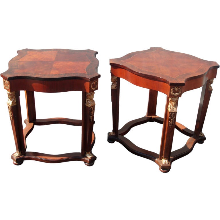 Pair of Empire Style Side Tables For Sale