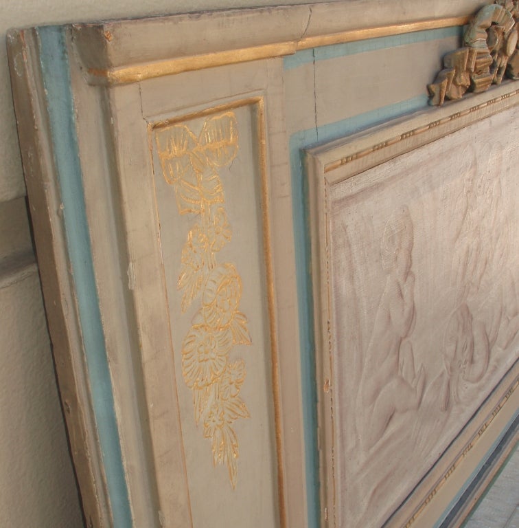 Fine Louis XVI Painted Trumeau In Good Condition For Sale In Palm Beach, FL