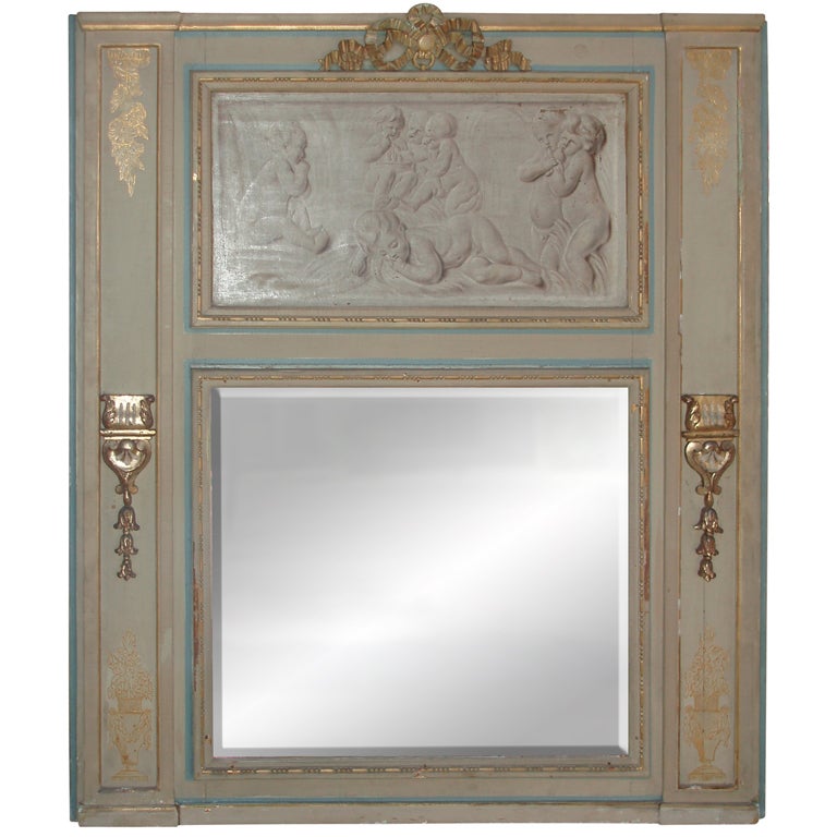 Fine Louis XVI Painted Trumeau For Sale