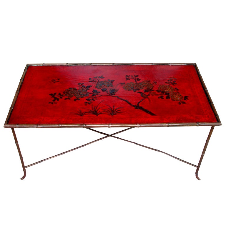 Decorative Red Japanned Cocktail Table