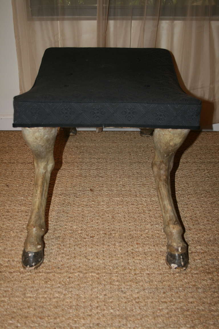 20th Century Charming Rectangular Horse Form Legged Bench