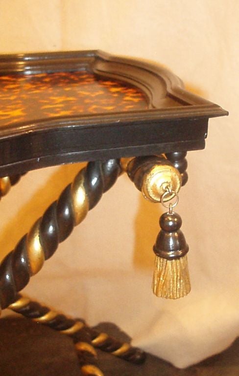 Italian Faux Finished Tortoiseshell Tray Table In Good Condition In Palm Beach, FL