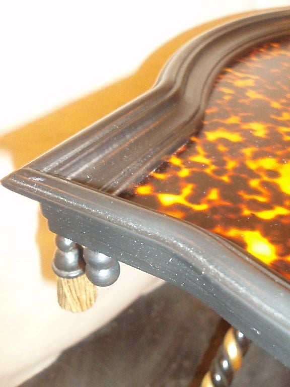 20th Century Italian Faux Finished Tortoiseshell Tray Table