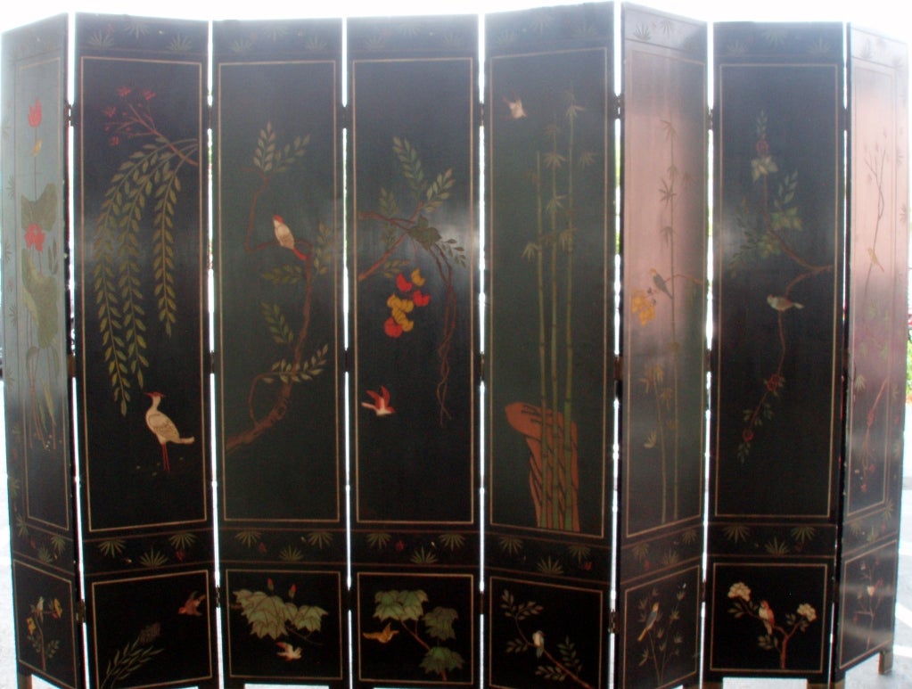 Eight-Panel Folding Screen in the Chinese Taste For Sale 1