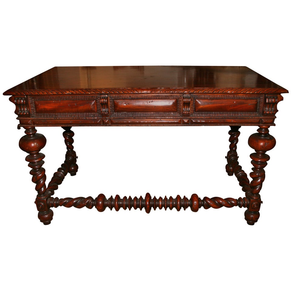 Portuguese Style Wooden Library Desk