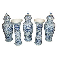 Blue & White Chinese Porcelain Garniture