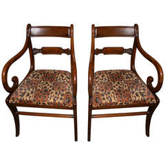 Pair of Period Regency Mahogany Armchairs 1