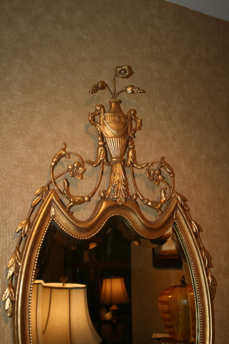 George III Style Giltwood Shield Form Mirror In Good Condition In Palm Beach, FL