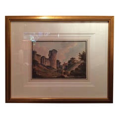"A Study of the Ruins of a Castle" Painting by John Claude Nattes 7