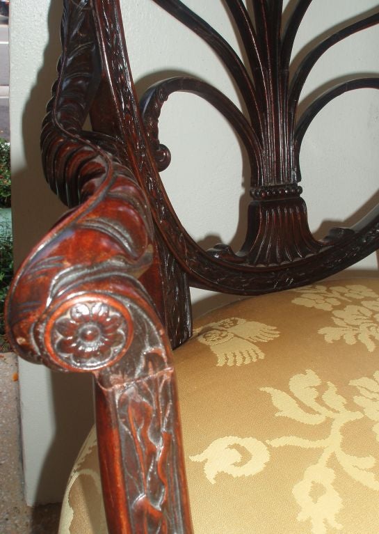 Pair of Spider Back Mahogany Arm Chairs 3