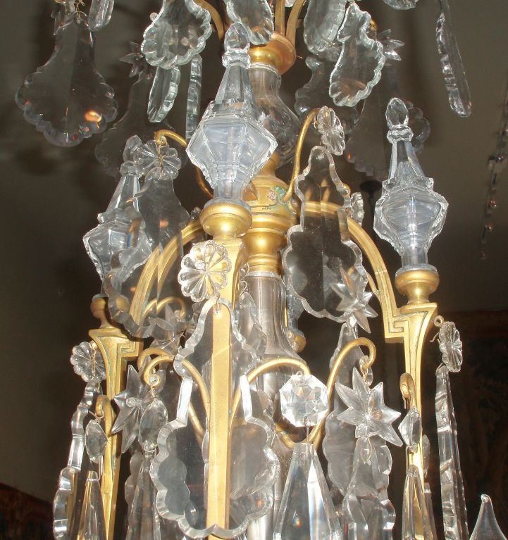 Louis XV Style Bronze Doré and Crystal Chandelier For Sale 1