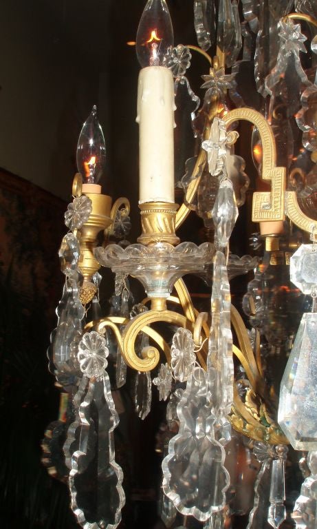 Louis XV Style Bronze Doré and Crystal Chandelier For Sale 2