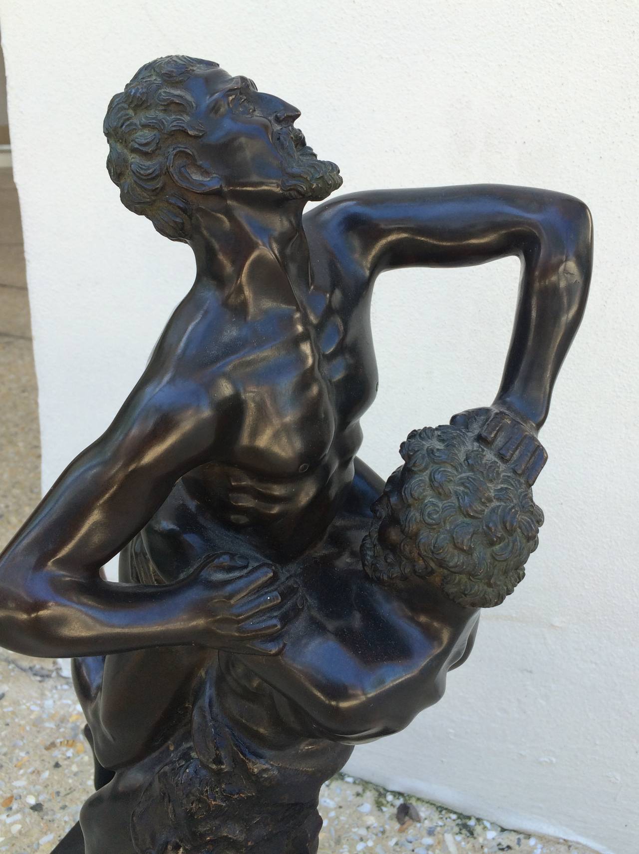Renaissance Patinated Bronze, of Hercules and Antaeus For Sale