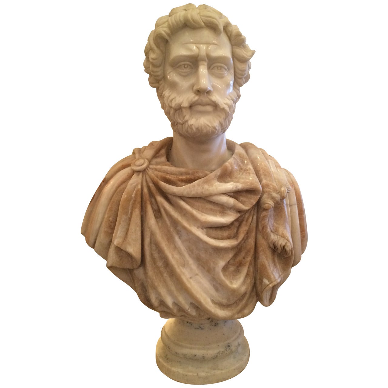 Bust of Carrera Marble and Honey Onyx For Sale