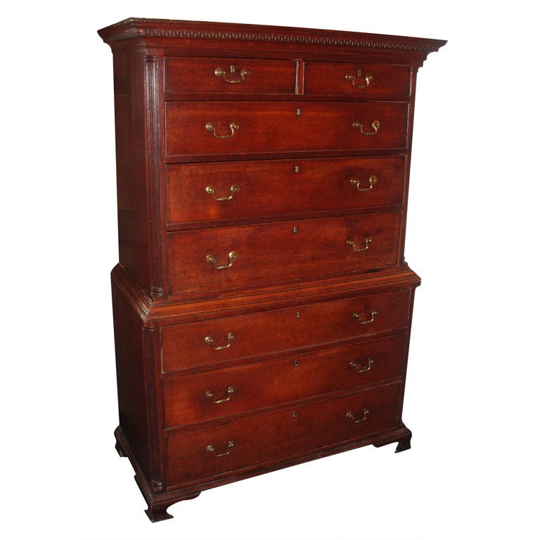 Coffre en bois de chêne d'époque George III