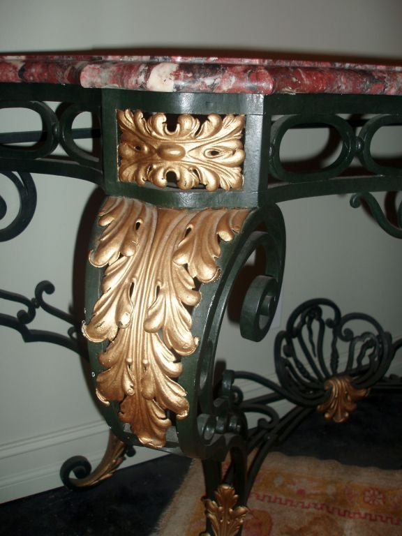 Italian Painted and Parcel-Gilt Wall Console For Sale