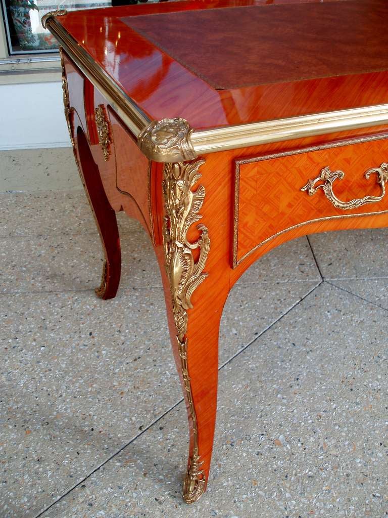 Veneer Louis XV Style Bureau Plat For Sale