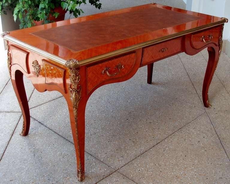 Wood Louis XV Style Bureau Plat For Sale