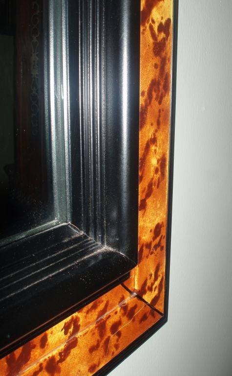 Decorative Faux Tortoiseshell Finished Mirror In Good Condition For Sale In Palm Beach, FL