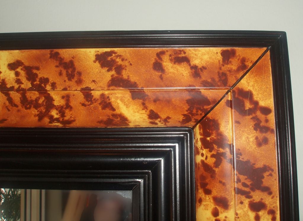 Decorative Faux Tortoiseshell Finished Mirror In Good Condition For Sale In Palm Beach, FL