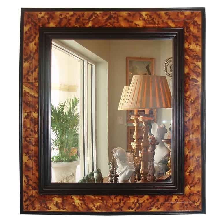 Decorative Faux Tortoiseshell Finished Mirror For Sale