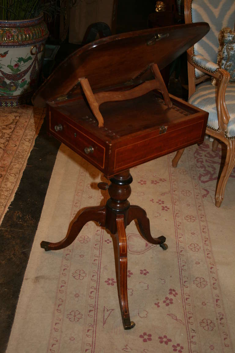 English Fine Period Sheraton Mahogany Reading Table For Sale