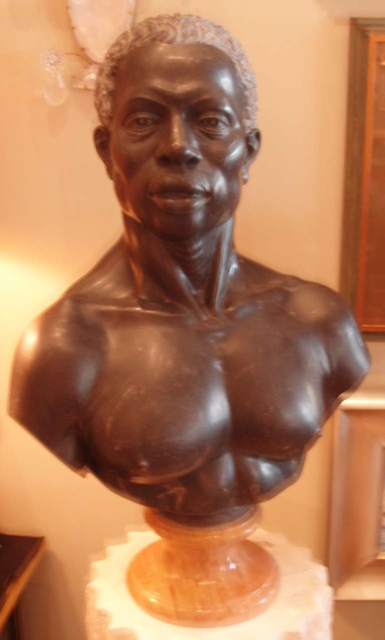 Handsome Nubian Bust In Good Condition For Sale In Palm Beach, FL