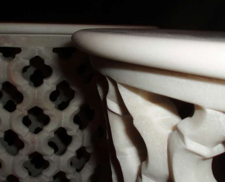 Moroccan Style Marble Drum Tables In Excellent Condition In Palm Beach, FL
