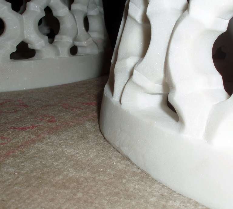 Moroccan Style Marble Drum Tables 1