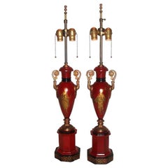 Pair of Urn Tole Lamps