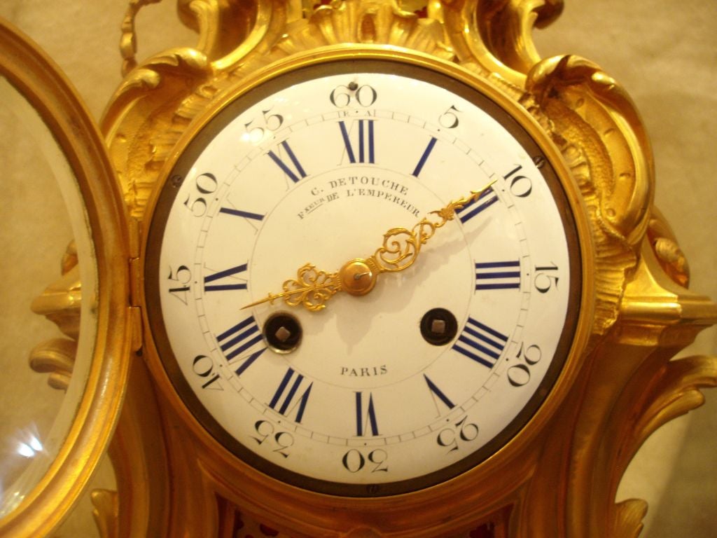 19th Century Bronze Doré Mantel Clock For Sale