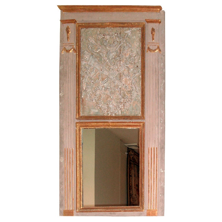 Großer geschnitzter Trumeau-Spiegel im Louis XVI-Stil