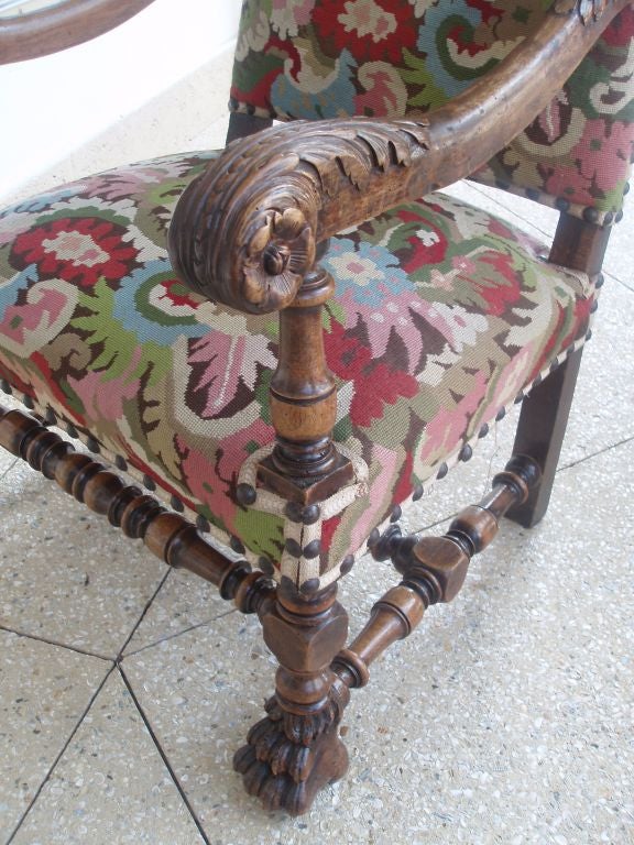 Carved Walnut Fauteuils