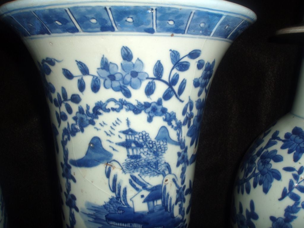 Garniture of Blue and White Chinese Porcelain 4
