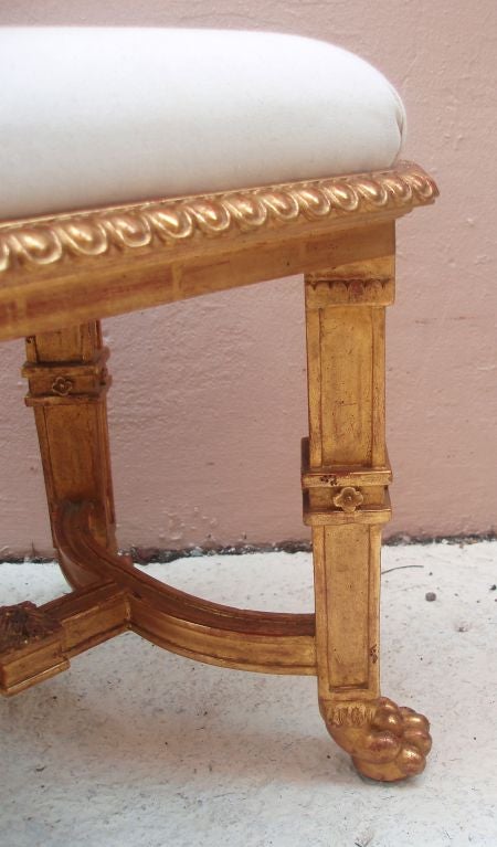 French Very Handsome Directoire Style Giltwood Tabouret