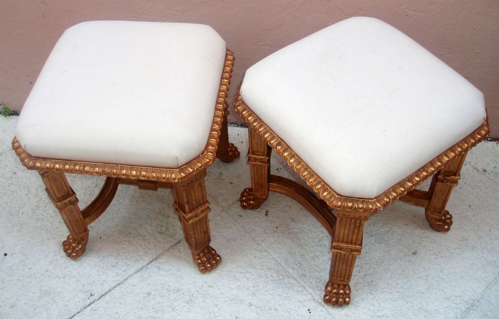 Very Handsome Directoire Style Giltwood Tabouret 1