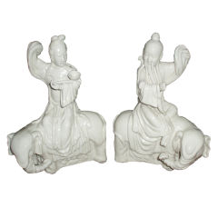 Pair of Blanc de Chine Figurines