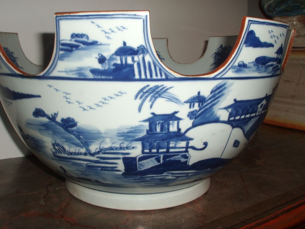 Porcelain Blue & White Chinese Monteith Bowl