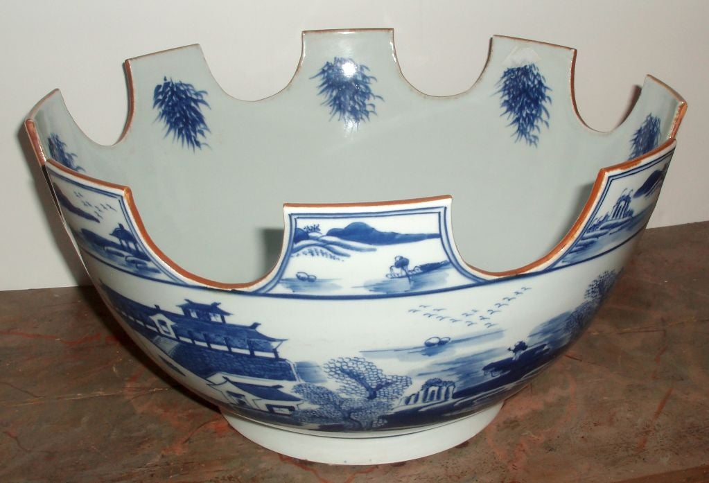 Blue & White Chinese Monteith Bowl 1
