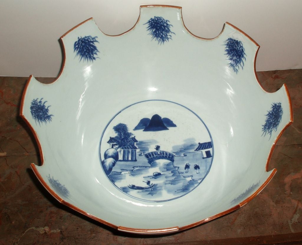 Blue & White Chinese Monteith Bowl 2